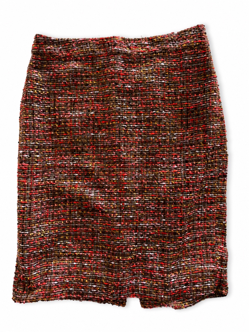 J.Crew Textured Bouclé Tweed Pencil Skirt Size 2 Brown Pink Multicolor Office